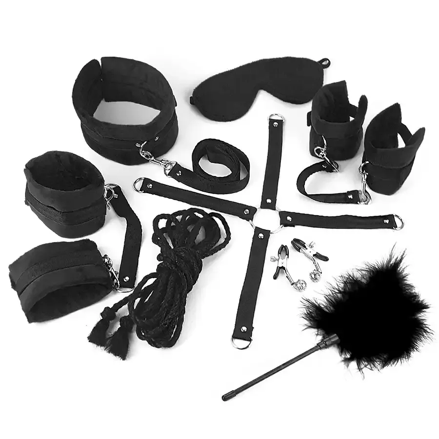 Набір БДСМ Art of Sex - Soft Touch BDSM Set, 9 предметів, Чорний Львов - изображение 4