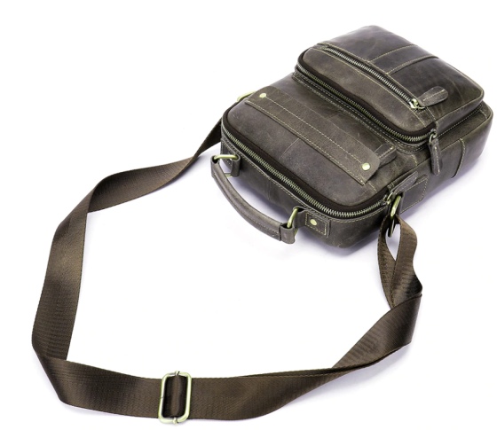 Сумка чоловіча вертикальна шкіряна Сіра (Vintage) Київ