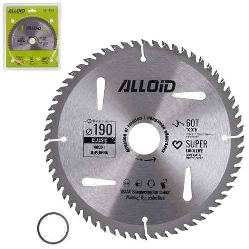 Диск пиляльний по дереву з твердосплавними напайками 190х30/25,4мм, 60 зубів Alloid Одеса