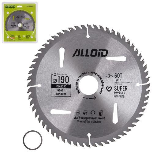 Диск пиляльний по дереву з твердосплавними напайками 190х30/25,4мм, 60 зубів Alloid Одеса - фото 1