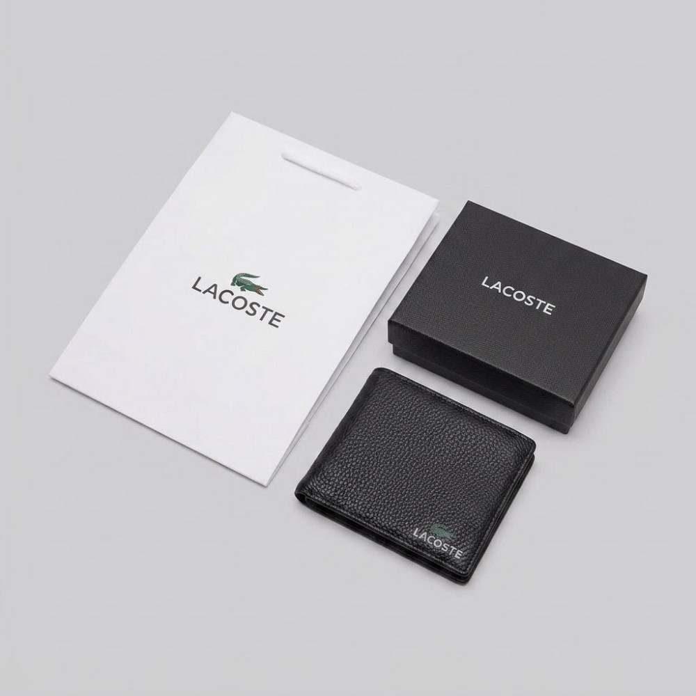 Мужской брендовый кожаный кошелек Lacoste (1723-1) Киев - изображение 4