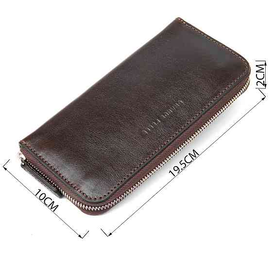 Шкіряне жіноче глянцеве портмоне GRANDE PELLE 11466 Коричневий Київ