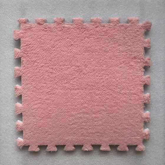 Пазл коврик 30x30см мягкий плюшевый термоковер, теплый пол, термоковрик детский для дома, в детскую один цвет розовый Каменец-Подольский