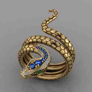 Кільце жіноче 18-разом Змія Київ