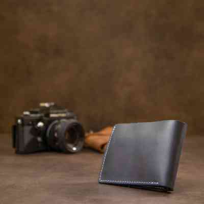 Портмоне Grande Pelle Из натуральной кожи Темно-синее (11461) Винница