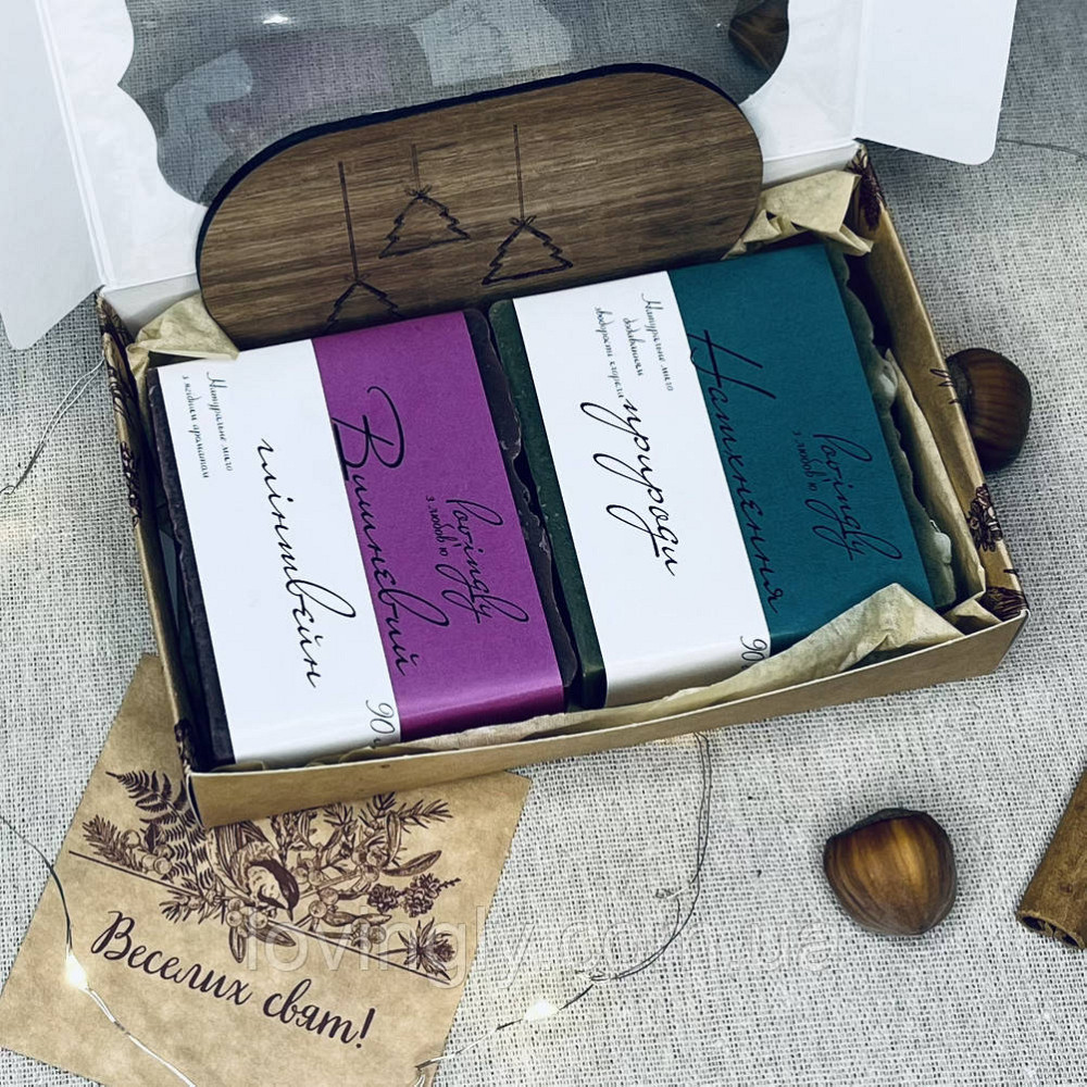 Подарочный набор натурального мыла ручной работы с мыльницей Новогодний подарок Ирпень - изображение 2