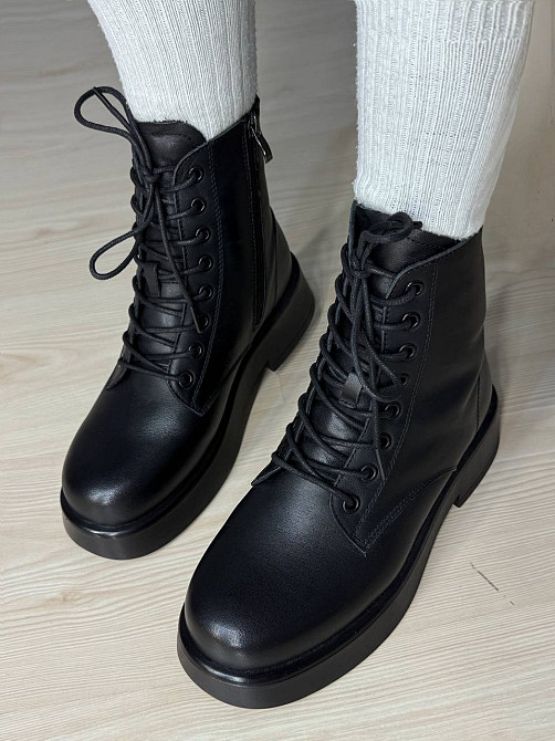 Ботинки женские Hengji 99 кожаные утепленные на меху черные, 40, 25 см Киев - изображение 9