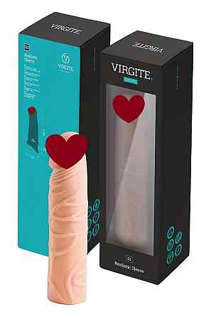 Насадка на пеніс Virgite S1 бежева, 16.5 см Sex Aura Київ
