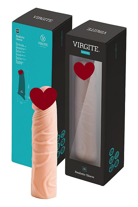 Насадка на пеніс Virgite S1 бежева, 16.5 см Sex Aura Київ - фото 1