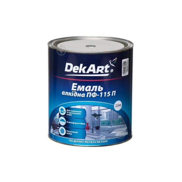 Емаль алкідна ПФ-115П яскраво-блакитна ТМ "DekArt" -0,9 кг. Харків - фото 2