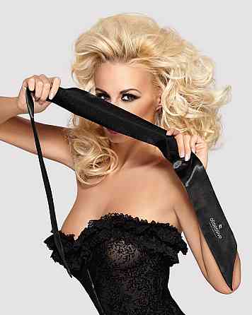 Атласна пов’язка маска Obsessive Blindfold black One size, чорна Sex Aura Київ