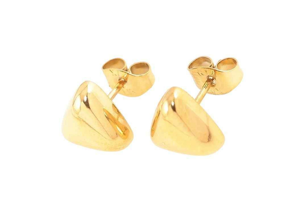 Серьги пусеты TTM Stainless Steel 14K Объемные треугольники 9х9мм (335886) 1.2см ТМ XUPING Киев - изображение 1