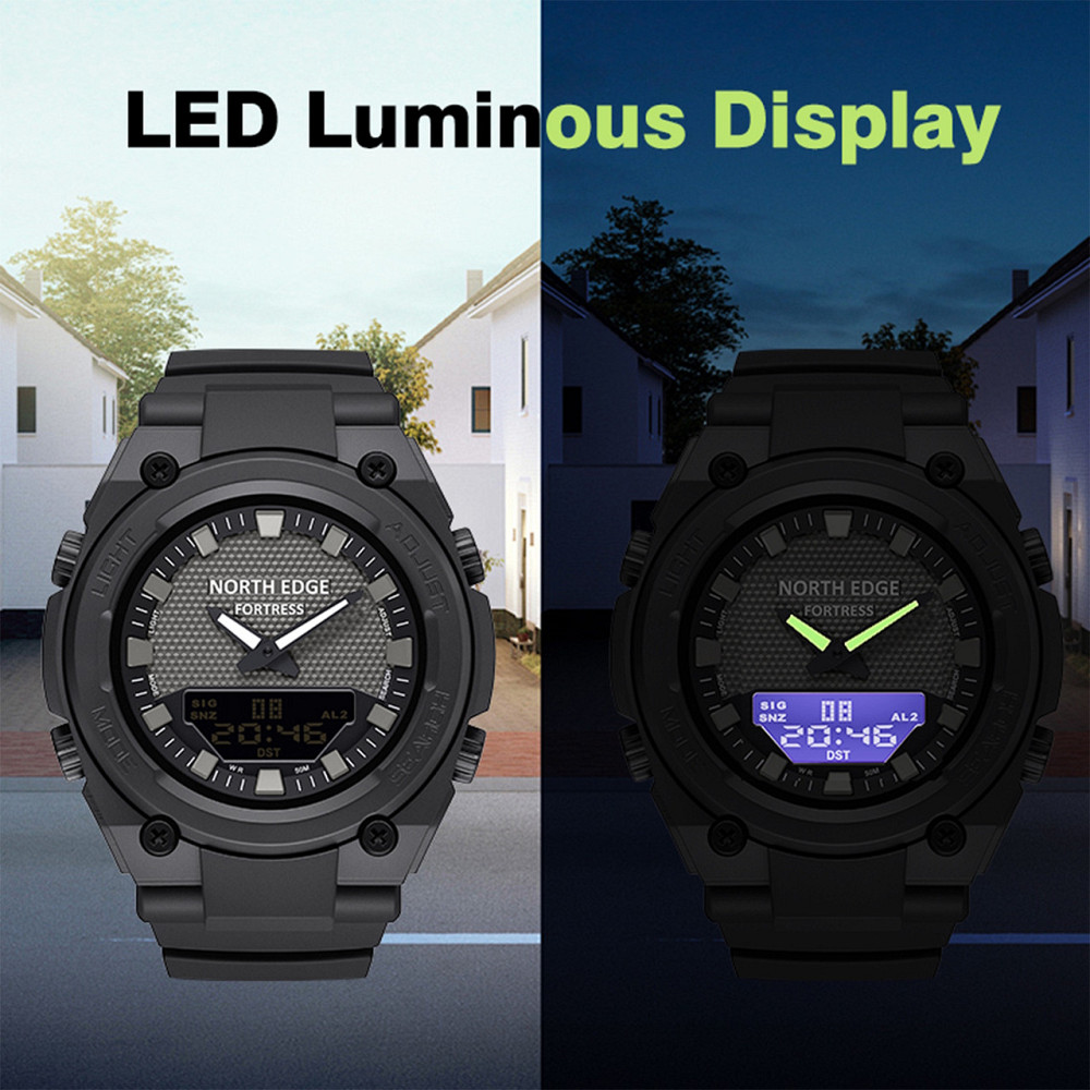 Годинник чоловічий водостійкий тактичний North Edge Fortess Чорний Вінниця - фото 18