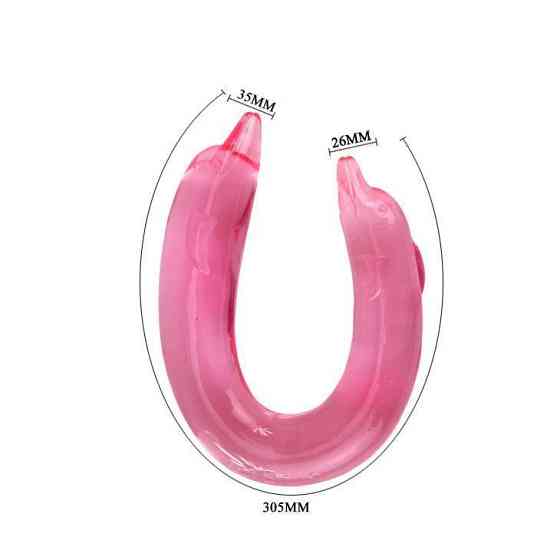 Двухсторонний фаллоимитатор - Double Dolphin Pink Sex Aura Киев
