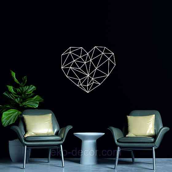 Декоративное настенное Панно «Сердце» Декор на стену 90*77 см, Белый Киев