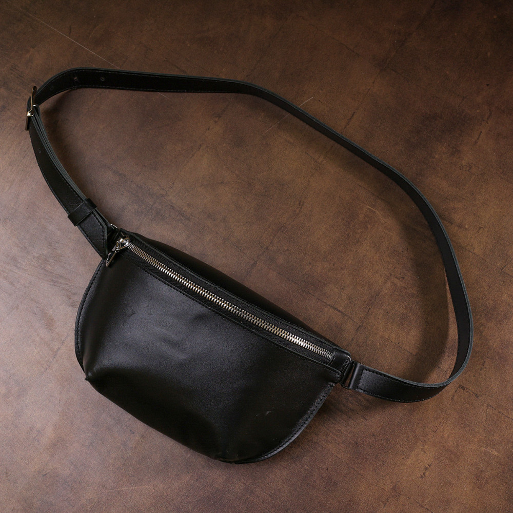 Кожаная универсальная женская бананка Черный (SHVIGEL) Киев - изображение 4