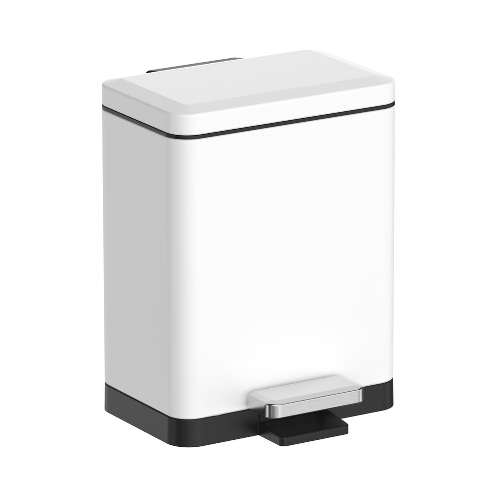 Відро для сміття з плавним закриванням прямокутне Koer TC-010306-08 6 л колір білий антипалець (KR5601) Чернівці - фото 7