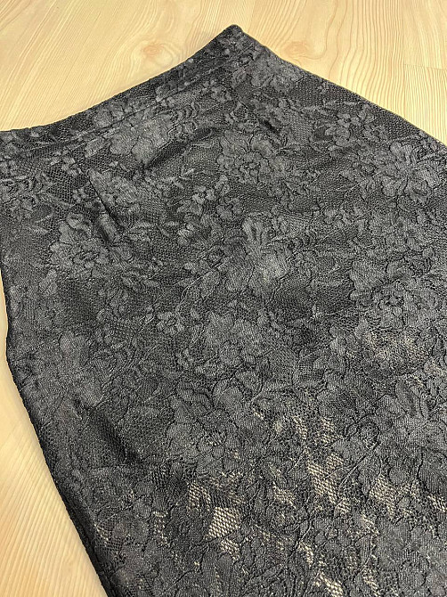 Юбка женская Shiqi 9314 гипюровая прозрачная длинная с подкладкой стрейтчевая черная, черный, L Одесса - изображение 4