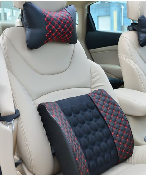 КОМПЛЕКТ!!! Массажная вибро подушка и ПОДГОЛОВНИК в авто, вибро упор для спины в автомобиль КРАСНАЯ прошивка Кременчуг - изображение 8