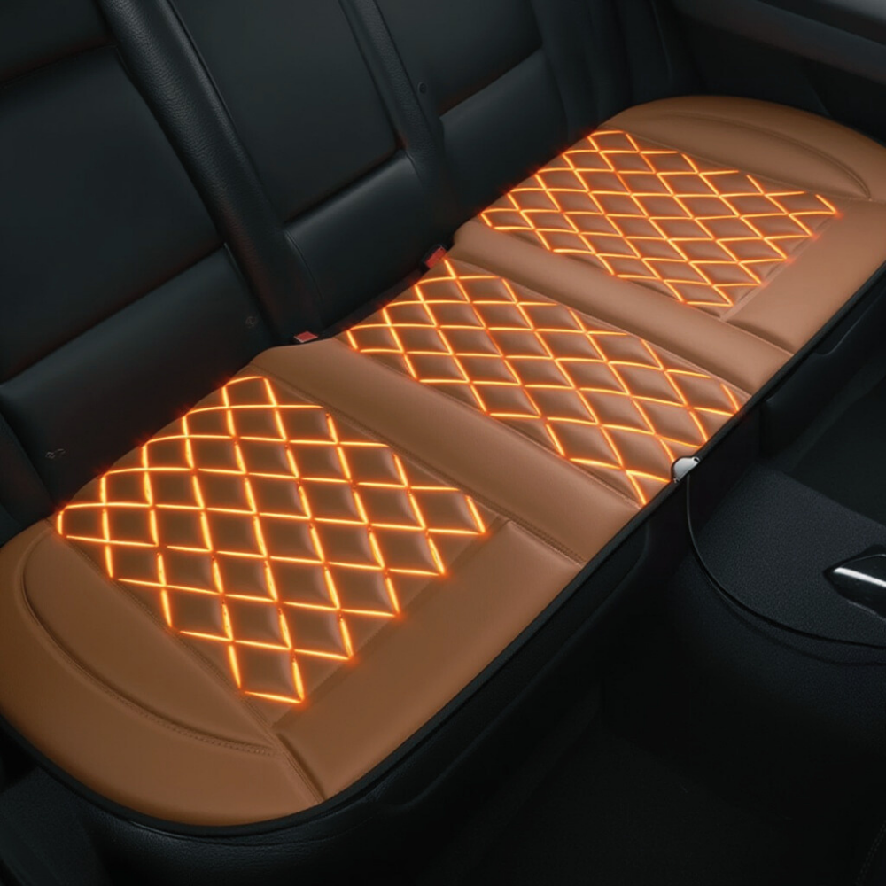 Комплект автомобільних накидок з підігрівом для сидінь 3в1 універсальні в машину від прикурювача 12В, колір коричневий Кам'янець-Подільський - фото 8