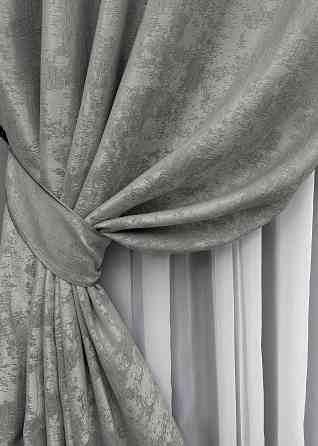 Комплект штор на люверсах VR-Textil Жакард Sultan XO № 1125ш сірий 150х250 см 2 шт (37-0157) Київ