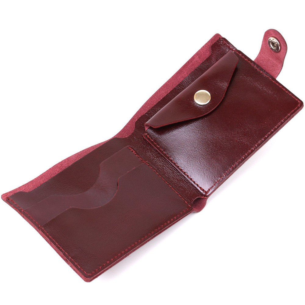 Кожаное стильное портмоне Бордовый (SHVIGEL) Киев - изображение 10