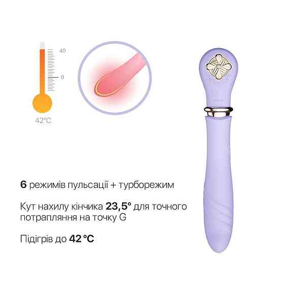 Пульсатор с подогревом Zalo Sweet Magic - Desire Fantasy Violet, турбо режим Sex Aura Киев