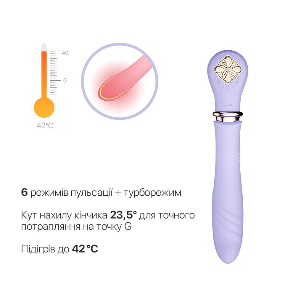 Пульсатор с подогревом Zalo Sweet Magic - Desire Fantasy Violet, турбо режим Sex Aura Киев - изображение 4