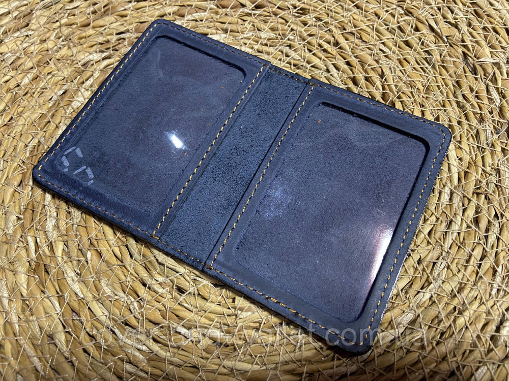 Красивая кожаная обложка на id паспорт и авто документы синего цвета Киев - изображение 5