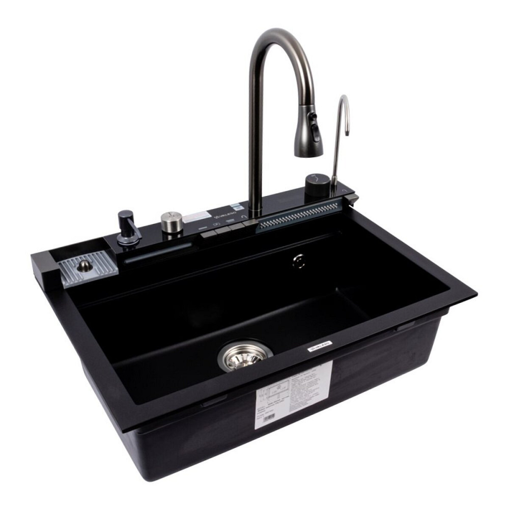 VALESO Гранітна мийка VALESO IRENA 6846 матова Чорна Коломыя - изображение 5