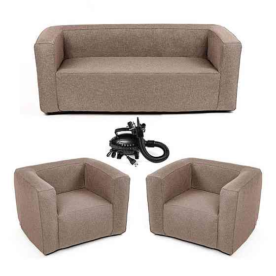 Комплект надувних меблів диван і 2 крісла Коричневий SW-00002657 Дніпро