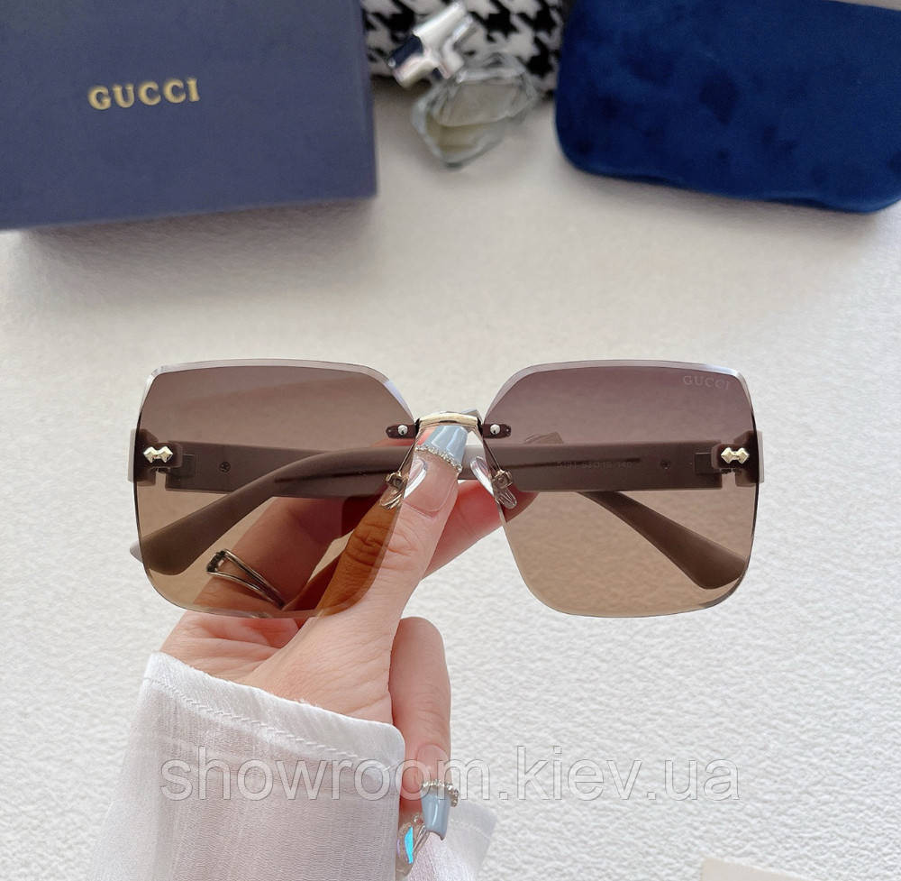 Жіночі безоправні сонцезахисні окуляри GG 5191 brown Київ - фото 2