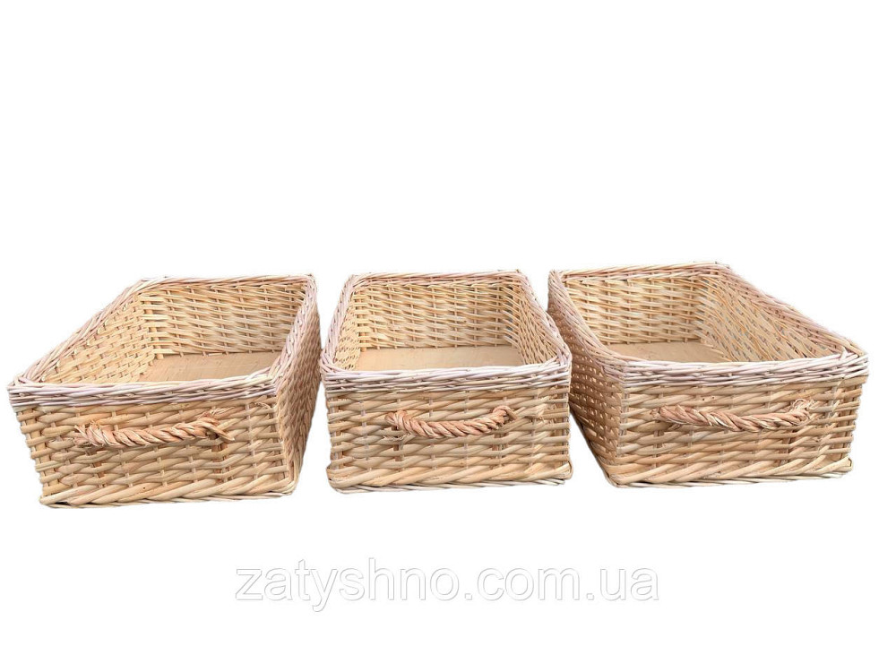 Кошик лоток із лози з 1 ручкою Київ - фото 1