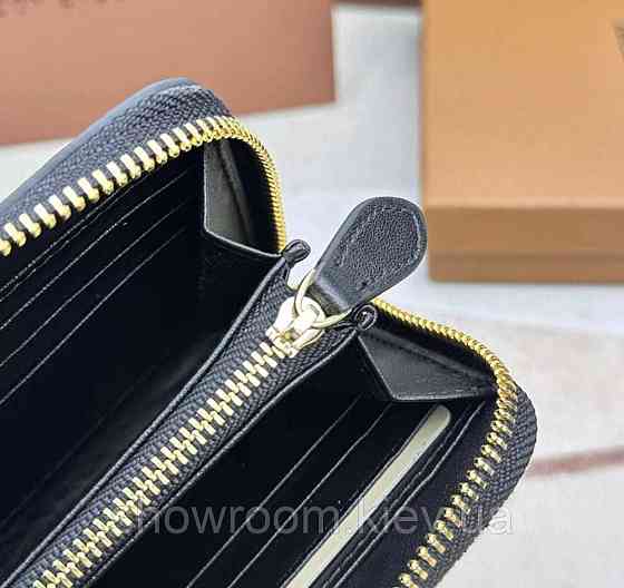 Жіночий шкіряний гаманець на блискавці Burberry (3341) black Київ