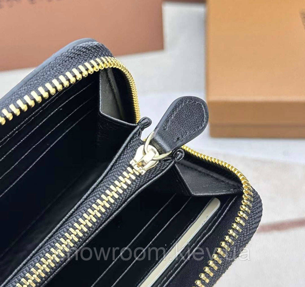 Жіночий шкіряний гаманець на блискавці Burberry (3341) black Київ - фото 5