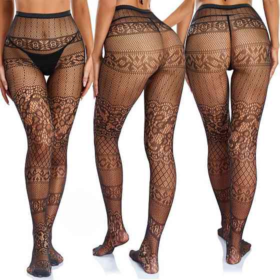 Колготки в сітку фантазійні one size чорний Київ