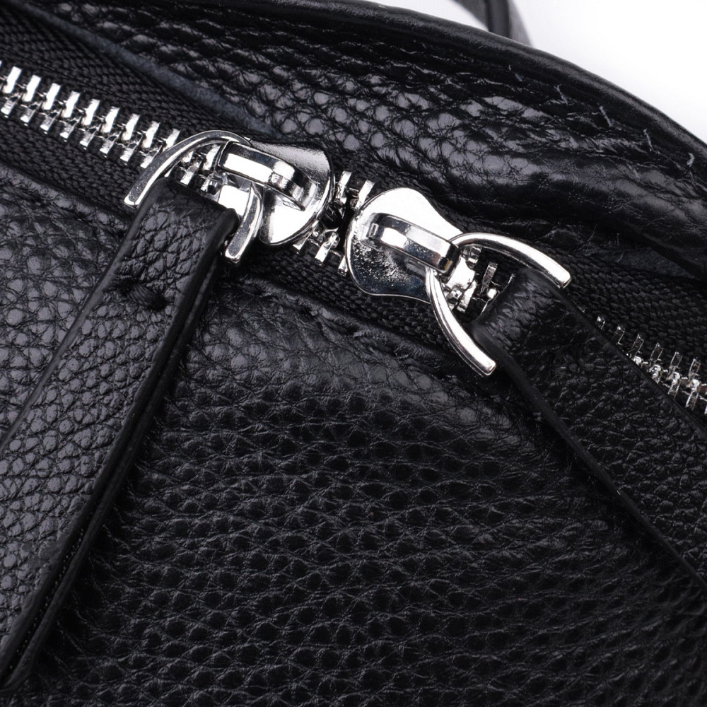 Жіноча сумка через плече в класичному кольорі з натуральної шкіри Vintage 22655 Чорний Київ - фото 6