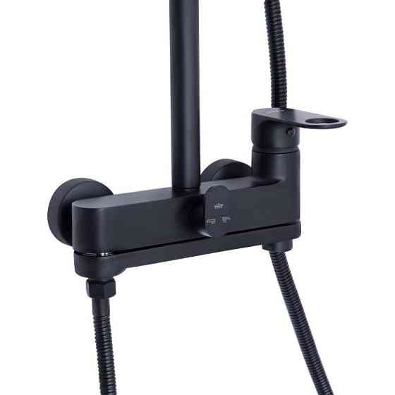 Душевая система для душа Qtap Jay на три потребителя (с изливом) QTJAY111BLM45549 Black Matt, латунь Харьков