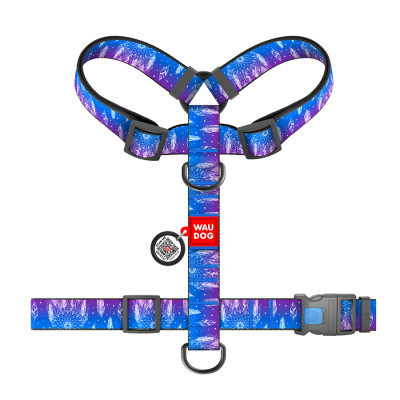 Шлей для собак WAUDOG Nylon анатомическая H-образная с QR-паспортом "Ловец снов" пластиковый фастекс XL (323-0063) Винница - изображение 2