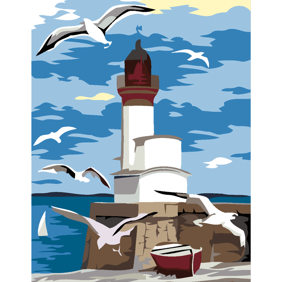 Картина за номерами „Маяк та чайки“ 35×45см ROSA START Київ - фото 2