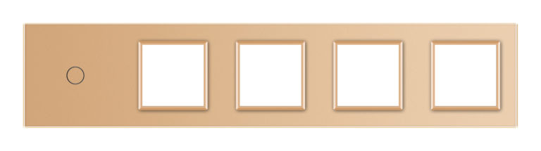 Рамка 5-постова для одного 1-сенсорного вимикача і чотирьох розеток (1-0-0-0-0) LIVOLO, загартоване скло, золота, 365×80 мм (VL-P701/E/E/E/E-10A) Коломия - фото 6