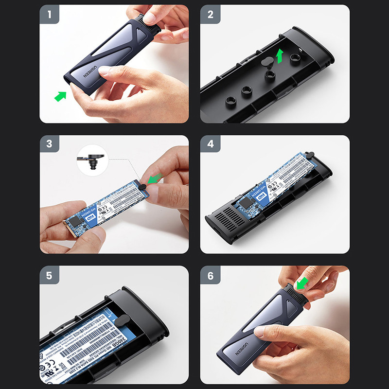 Зовнішня кишеня для SSD M.2 (NVME) M-KEY UGREEN 3.1 GEN2 CM400 сіра Винница - изображение 6