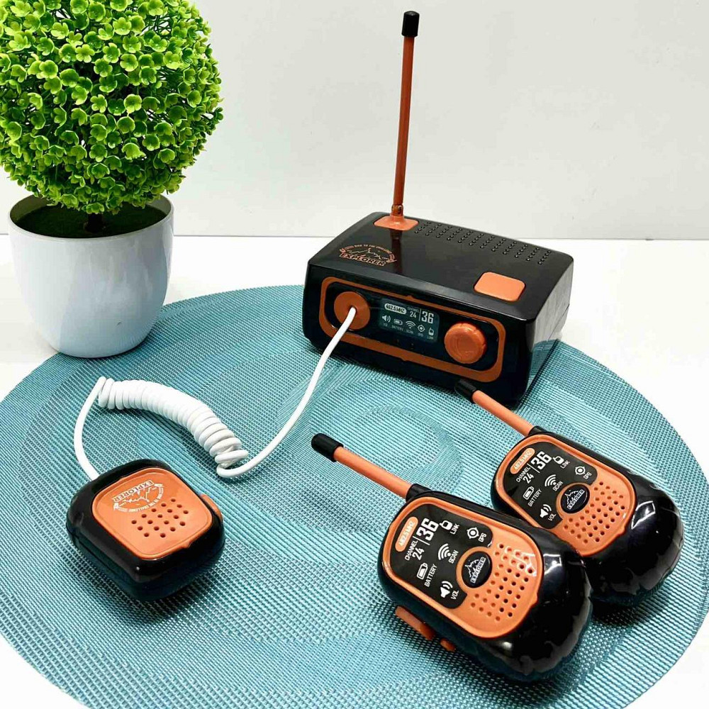 Набір Рацій дитячий 2 шт станція звук світло Чорно-жовтогаряча (ZR302A-2B) Чернігів - фото 1