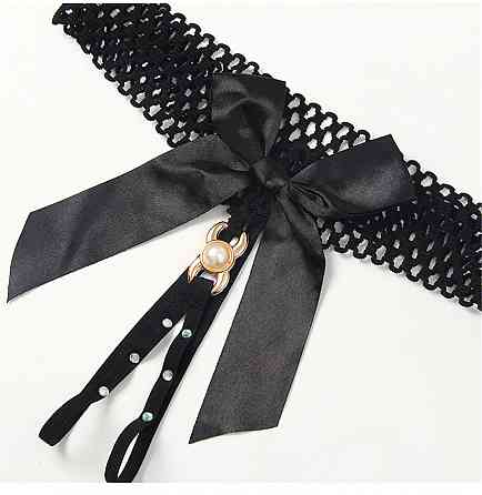 Трусики еротичні з бантом та камінцями one size чорний Київ