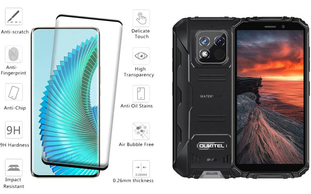 Захисне скло HyperGlass Pro для Oukitel WP18, WP18 Pro – максимальна чутливість та захист Київ - фото 2