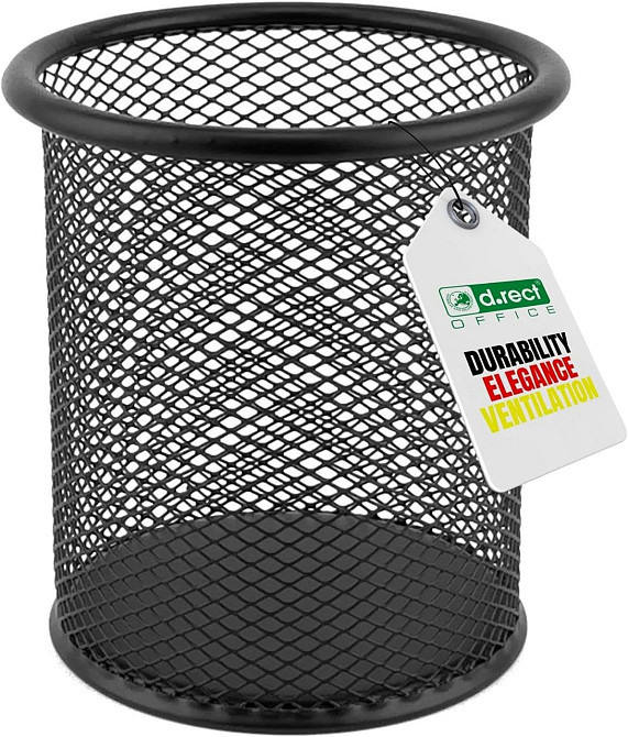 Органайзер для ручек металлический сетчатый 91 мм круглый черный подставка для канцелярии Киев - изображение 1