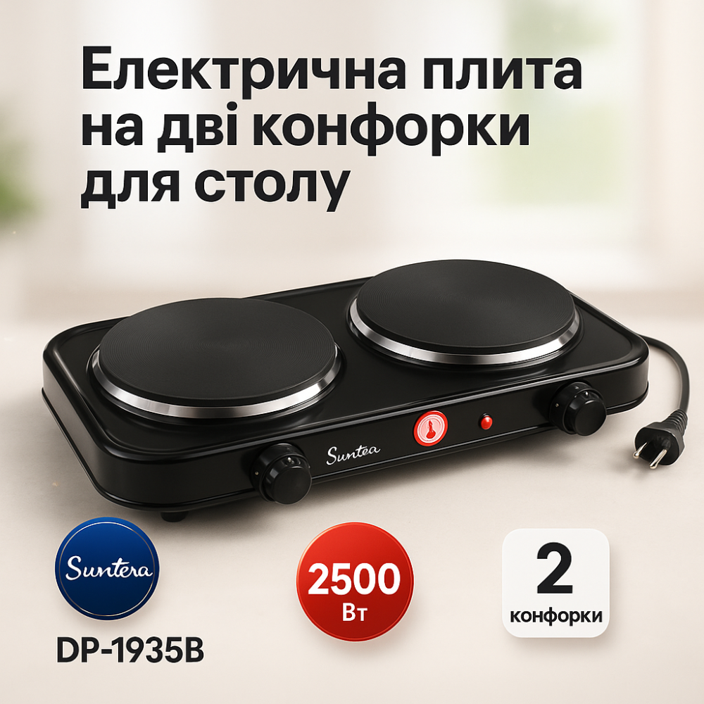 Кухонная электрическая плита на две конфорки, Плита напольная мощная, Мини электроплита PF-76 Львов - изображение 7