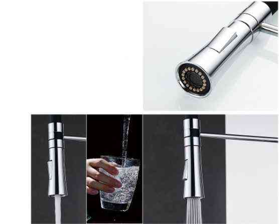 Змішувач для кухні WanFan з висувним зливом, для гарячої і холодної води, обертається на 360 градусів, 2 вид Кам'янець-Подільський