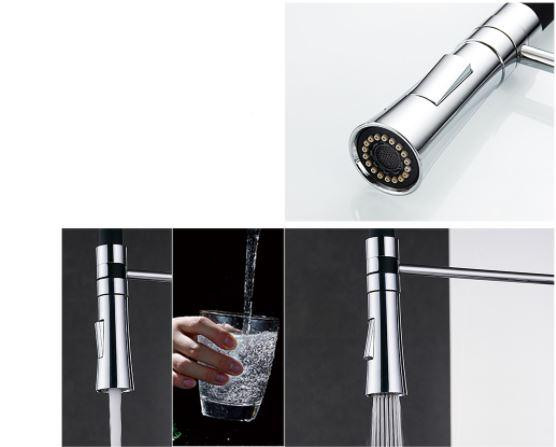 Змішувач для кухні WanFan з висувним зливом, для гарячої і холодної води, обертається на 360 градусів, 2 вид Кам'янець-Подільський - фото 2