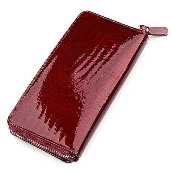 Гаманець жіночий на блискавці Бордовий (ST Leather) Київ